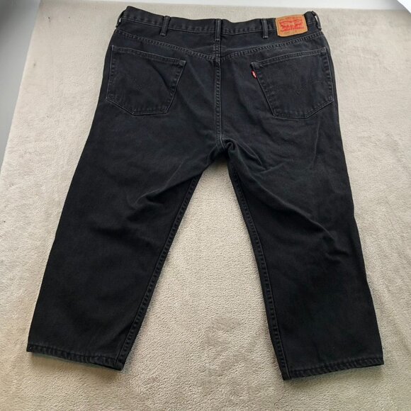 Levi's Mens Jeans Size 44x29 Black Denim 550 Black Straight Relaxed Casual - Picture 13 of 13